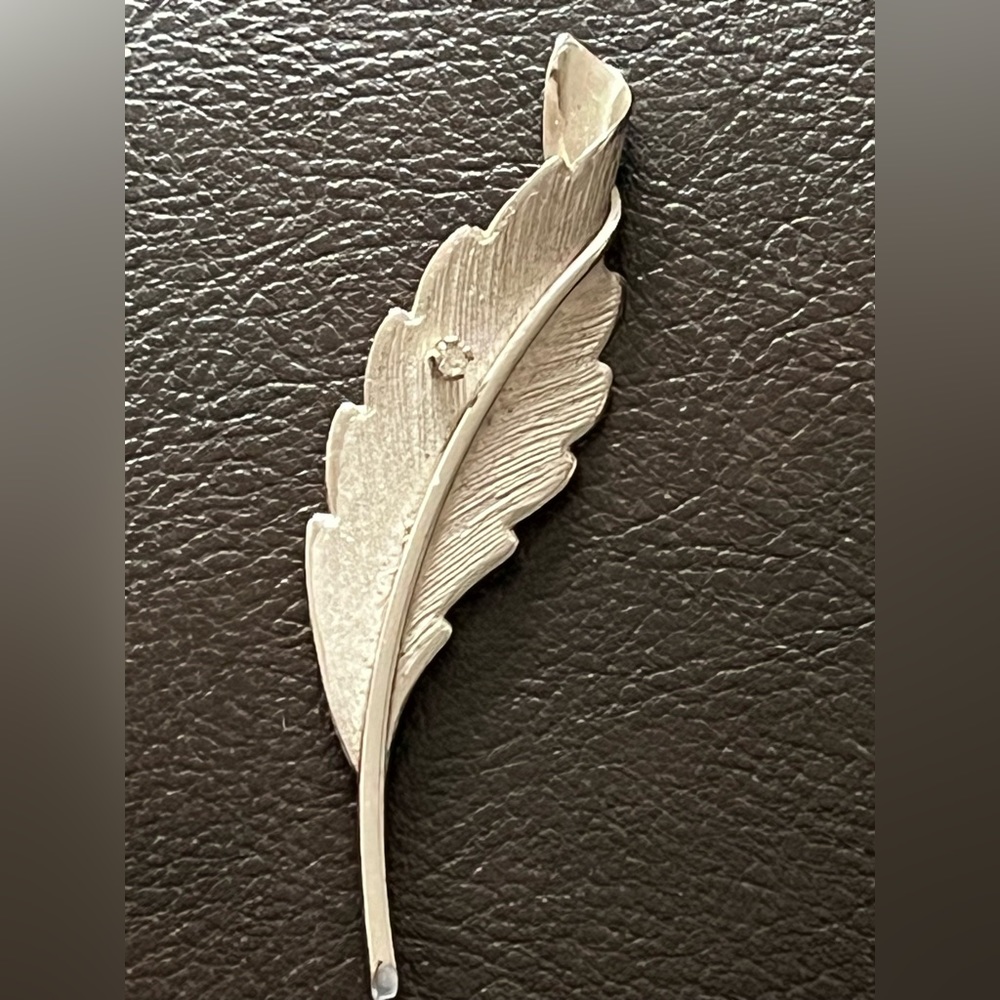 BOND BOYD sterling silver brooch with tiny diamond.  Vintage.